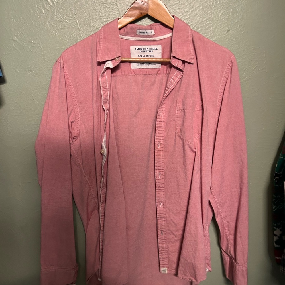 American Eagle Outfitters Men's Casual Rose Shirt